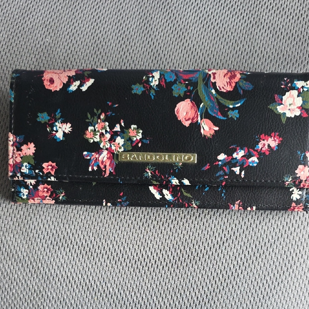 Bandolino Black and Pink Floral Women's Wallet